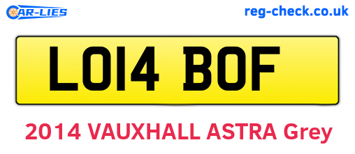 LO14BOF are the vehicle registration plates.