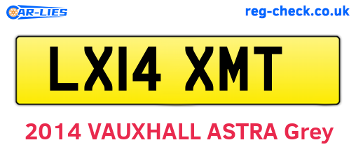 LX14XMT are the vehicle registration plates.