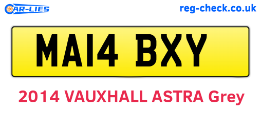 MA14BXY are the vehicle registration plates.