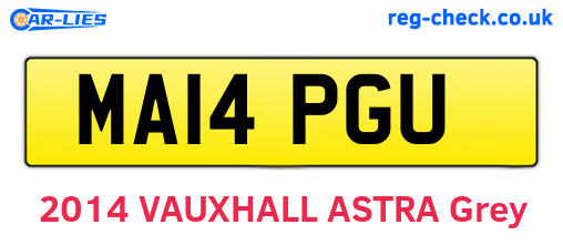 MA14PGU are the vehicle registration plates.