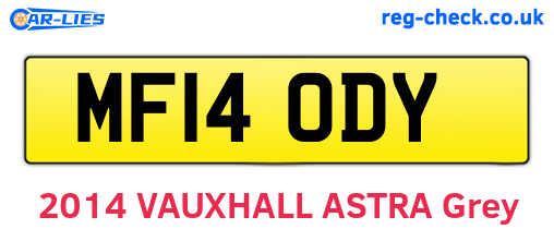 MF14ODY are the vehicle registration plates.