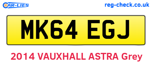 MK64EGJ are the vehicle registration plates.