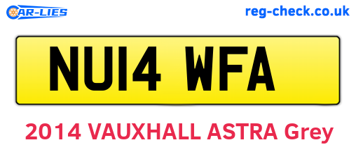 NU14WFA are the vehicle registration plates.