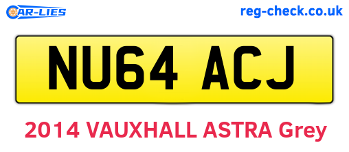 NU64ACJ are the vehicle registration plates.