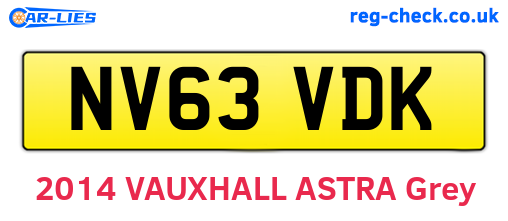 NV63VDK are the vehicle registration plates.