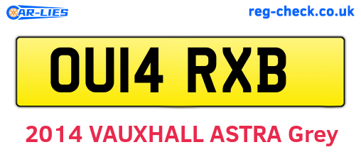 OU14RXB are the vehicle registration plates.