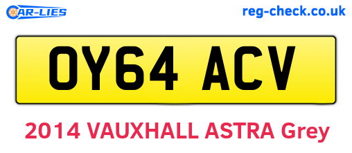 OY64ACV are the vehicle registration plates.