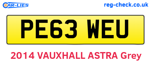 PE63WEU are the vehicle registration plates.