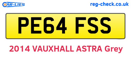 PE64FSS are the vehicle registration plates.