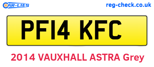 PF14KFC are the vehicle registration plates.