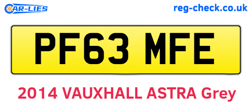 PF63MFE are the vehicle registration plates.