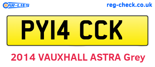 PY14CCK are the vehicle registration plates.