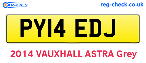 PY14EDJ are the vehicle registration plates.