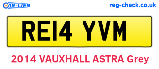 RE14YVM are the vehicle registration plates.