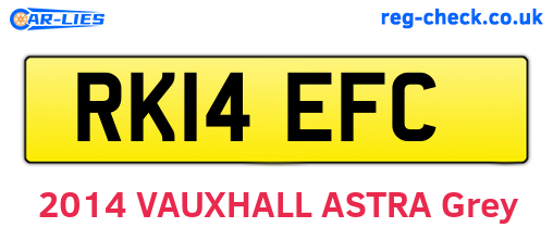 RK14EFC are the vehicle registration plates.