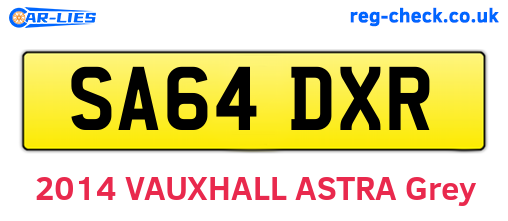 SA64DXR are the vehicle registration plates.