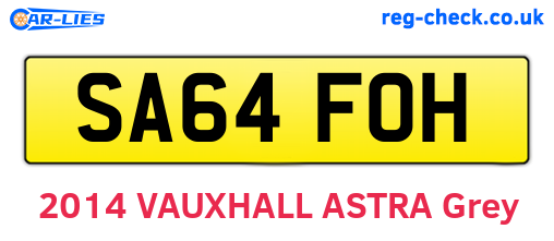 SA64FOH are the vehicle registration plates.