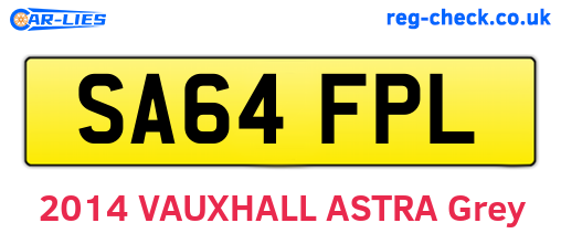 SA64FPL are the vehicle registration plates.