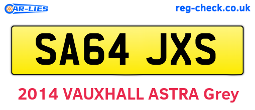 SA64JXS are the vehicle registration plates.