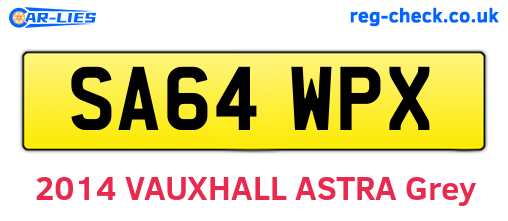 SA64WPX are the vehicle registration plates.