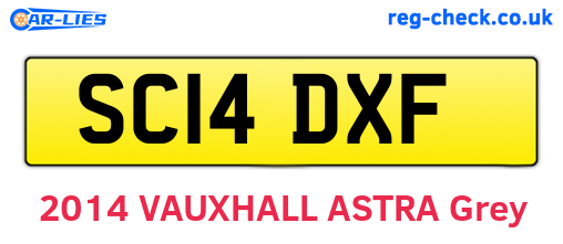 SC14DXF are the vehicle registration plates.