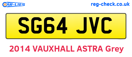 SG64JVC are the vehicle registration plates.