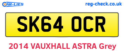 SK64OCR are the vehicle registration plates.