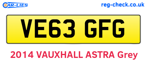 VE63GFG are the vehicle registration plates.