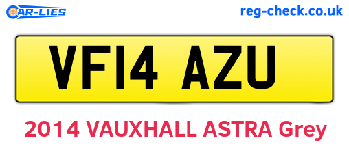 VF14AZU are the vehicle registration plates.