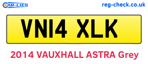 VN14XLK are the vehicle registration plates.