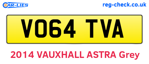 VO64TVA are the vehicle registration plates.