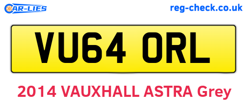 VU64ORL are the vehicle registration plates.