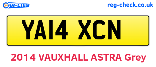 YA14XCN are the vehicle registration plates.