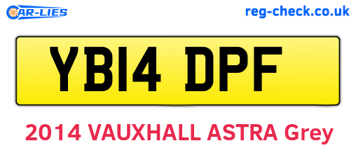 YB14DPF are the vehicle registration plates.