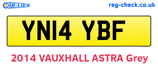 YN14YBF are the vehicle registration plates.