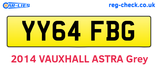 YY64FBG are the vehicle registration plates.