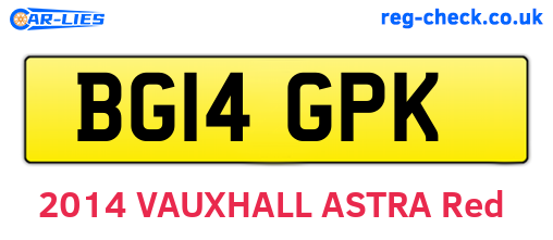 BG14GPK are the vehicle registration plates.
