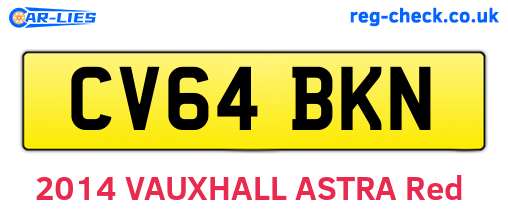 CV64BKN are the vehicle registration plates.