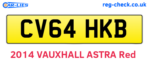 CV64HKB are the vehicle registration plates.