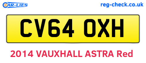CV64OXH are the vehicle registration plates.