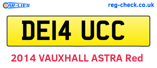 DE14UCC are the vehicle registration plates.
