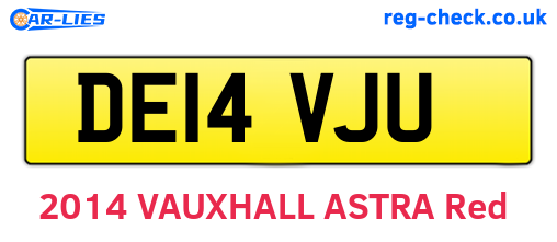 DE14VJU are the vehicle registration plates.