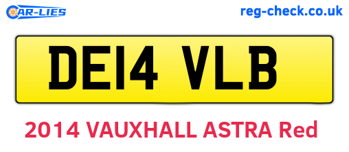 DE14VLB are the vehicle registration plates.