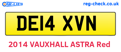 DE14XVN are the vehicle registration plates.