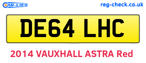 DE64LHC are the vehicle registration plates.