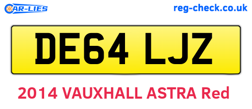 DE64LJZ are the vehicle registration plates.