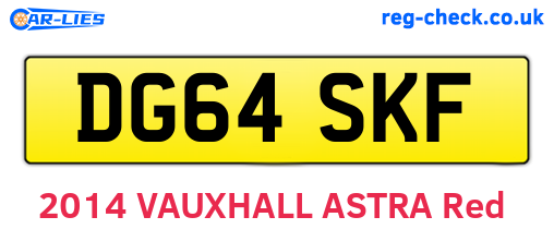 DG64SKF are the vehicle registration plates.