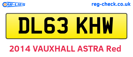 DL63KHW are the vehicle registration plates.