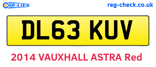 DL63KUV are the vehicle registration plates.