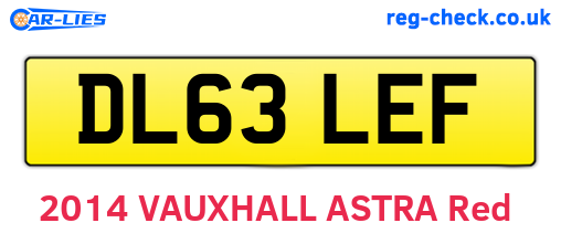 DL63LEF are the vehicle registration plates.